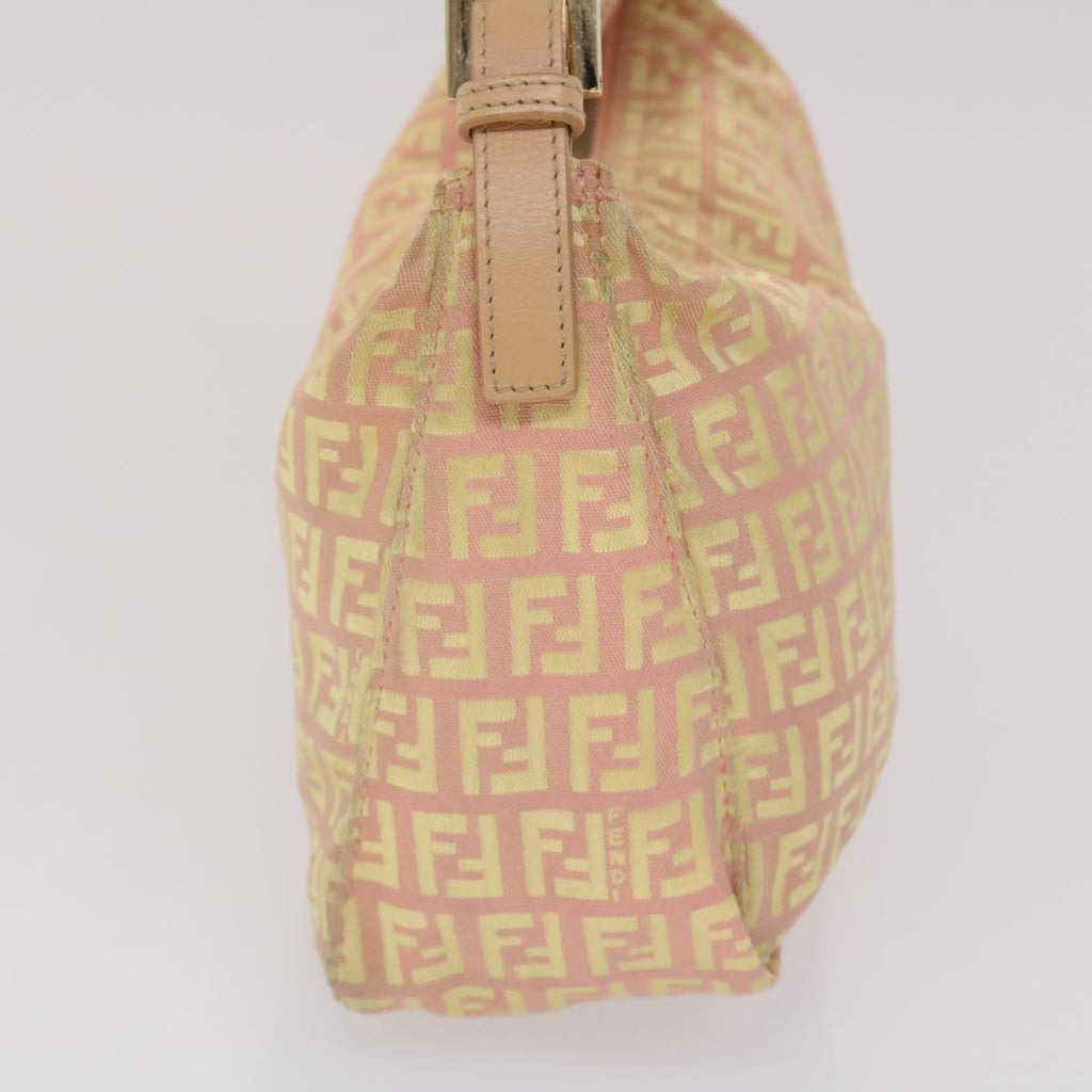 FENDI Zucchino Canvas Hand Bag Pink Gold  fm2528