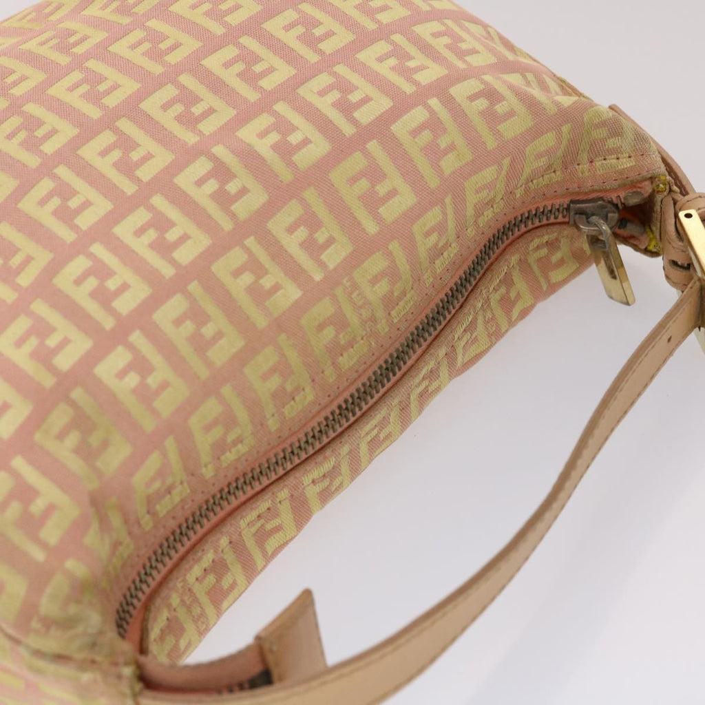 FENDI Zucchino Canvas Hand Bag Pink Gold  fm2528
