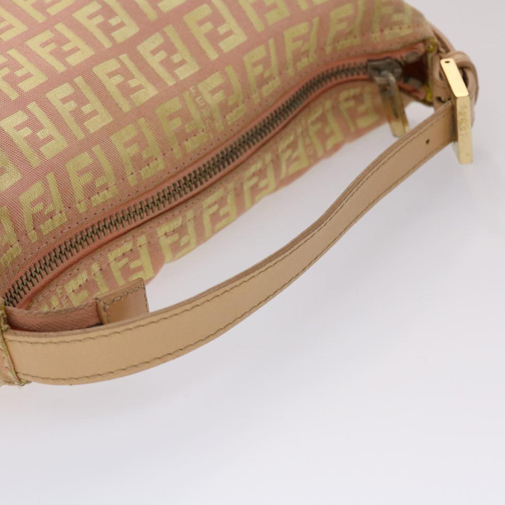 FENDI Zucchino Canvas Hand Bag Pink Gold  fm2528