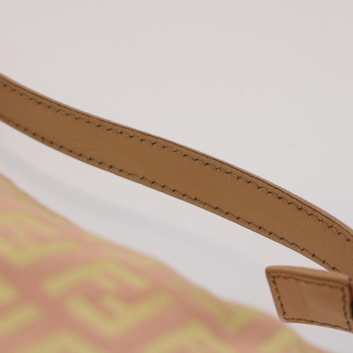 FENDI Zucchino Canvas Hand Bag Pink Gold  fm2528