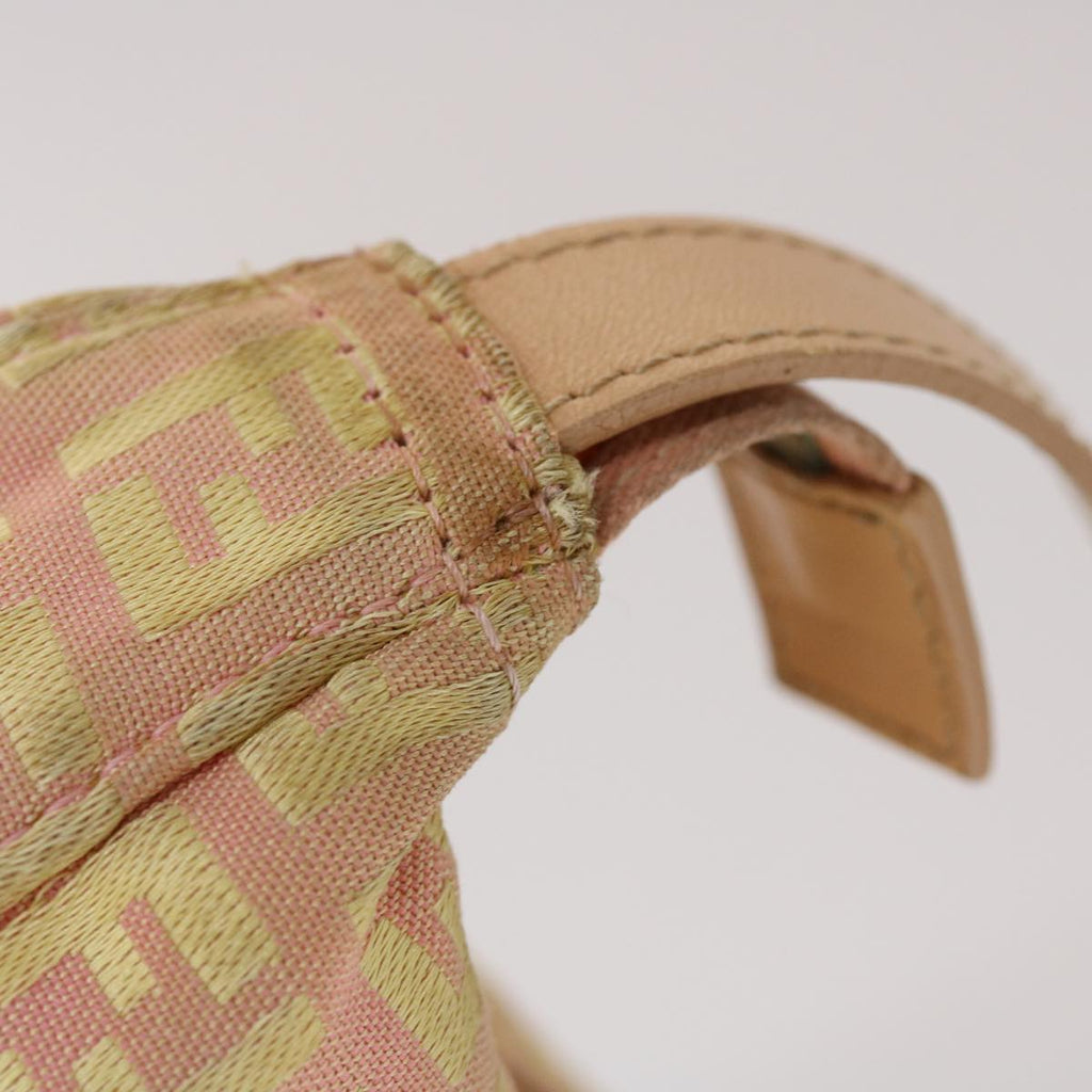 FENDI Zucchino Canvas Hand Bag Pink Gold  fm2528