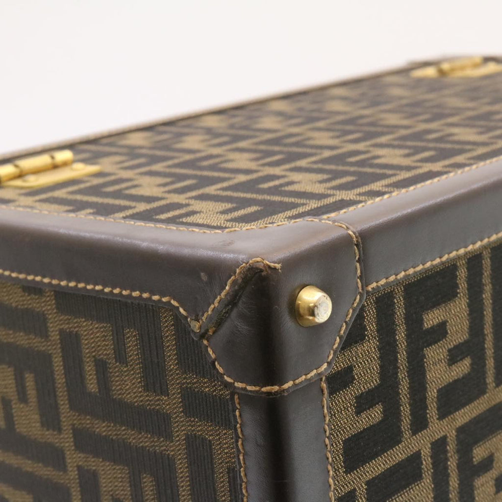 FENDI Zucca Canvas Vanity box Hand Bag Brown  fm664A