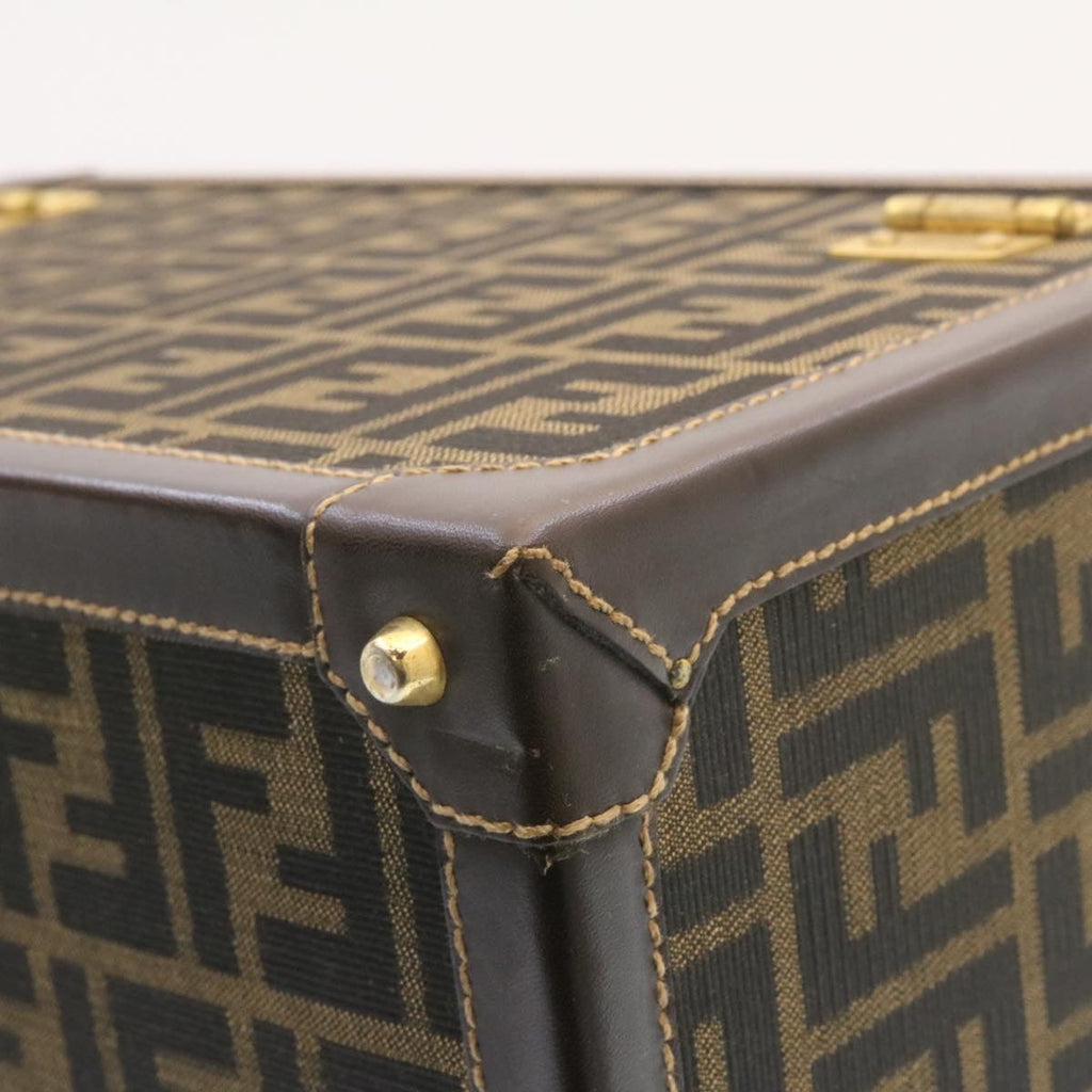 FENDI Zucca Canvas Vanity box Hand Bag Brown  fm664A