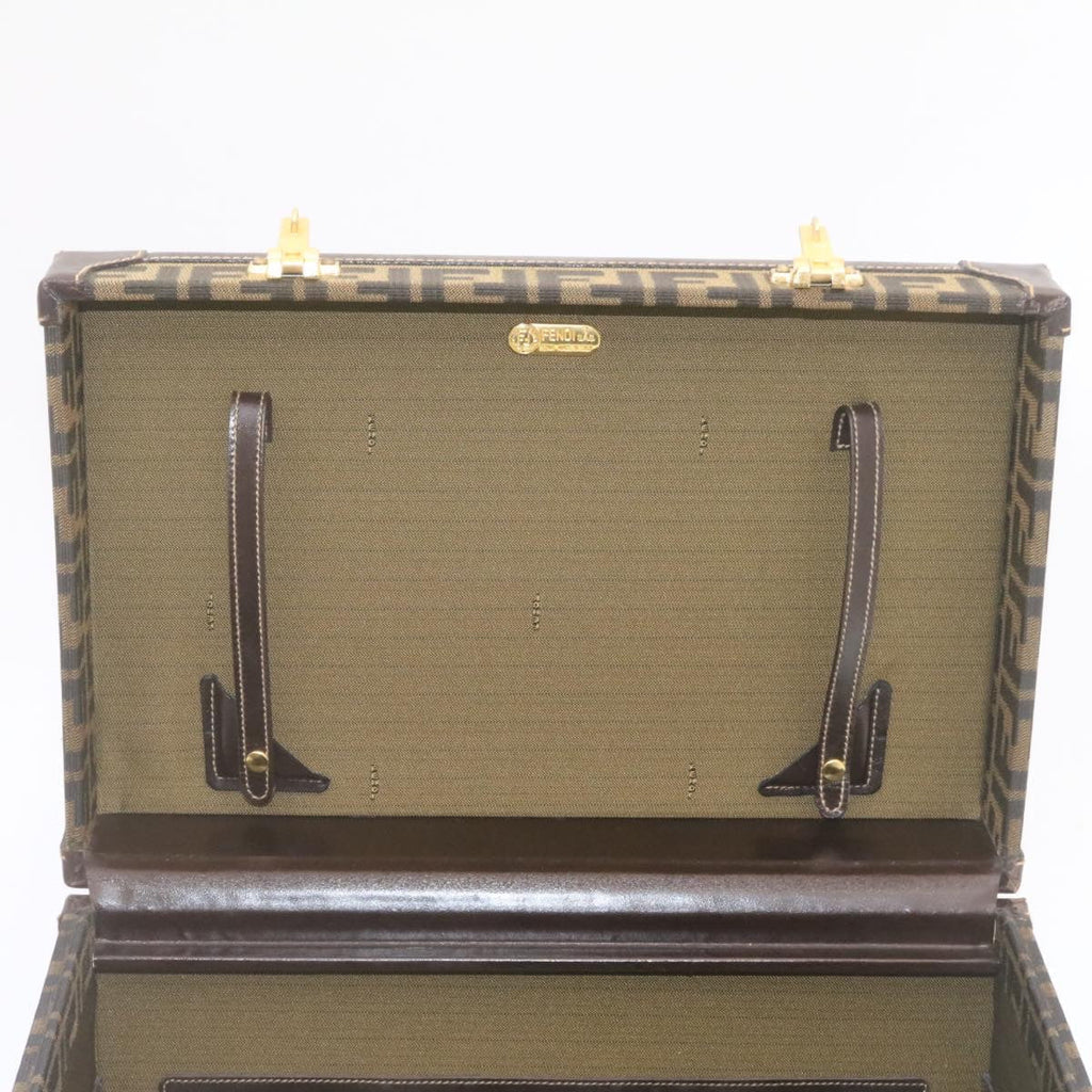 FENDI Zucca Canvas Vanity box Hand Bag Brown  fm664A