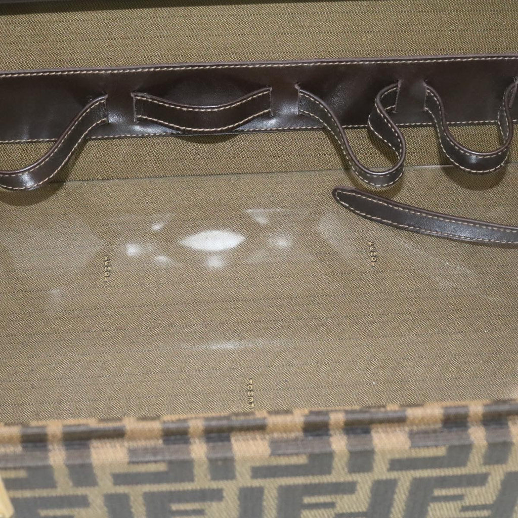 FENDI Zucca Canvas Vanity box Hand Bag Brown  fm664A