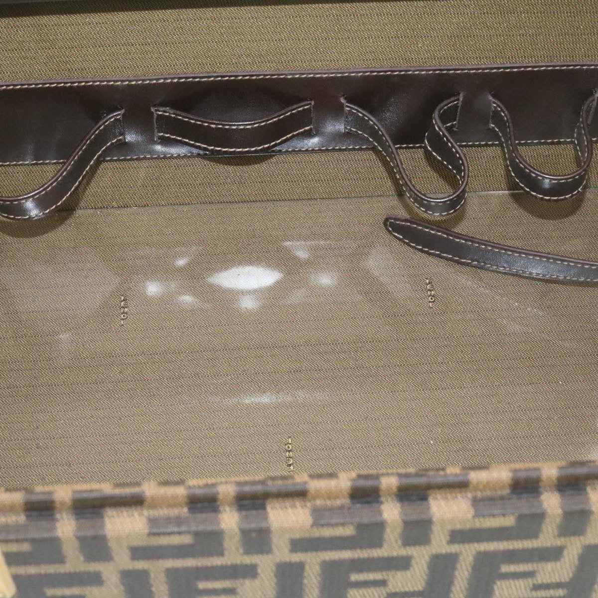 FENDI Zucca Canvas Vanity box Hand Bag Brown Auth fm664A