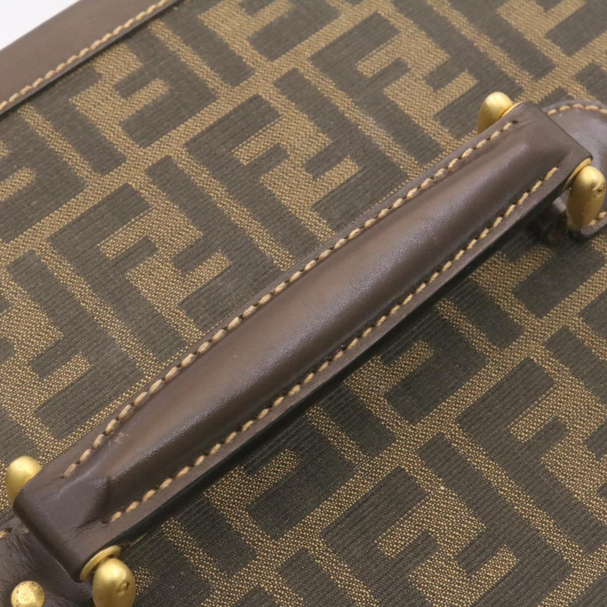 FENDI Zucca Canvas Vanity box Hand Bag Brown  fm664A