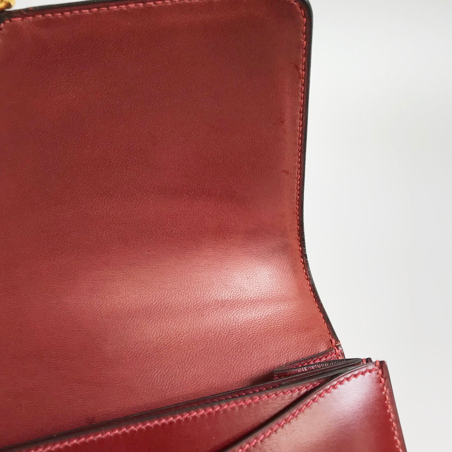 HERMES Fonds Bell ◯K carved seal made in 1981 Shoulder Bag