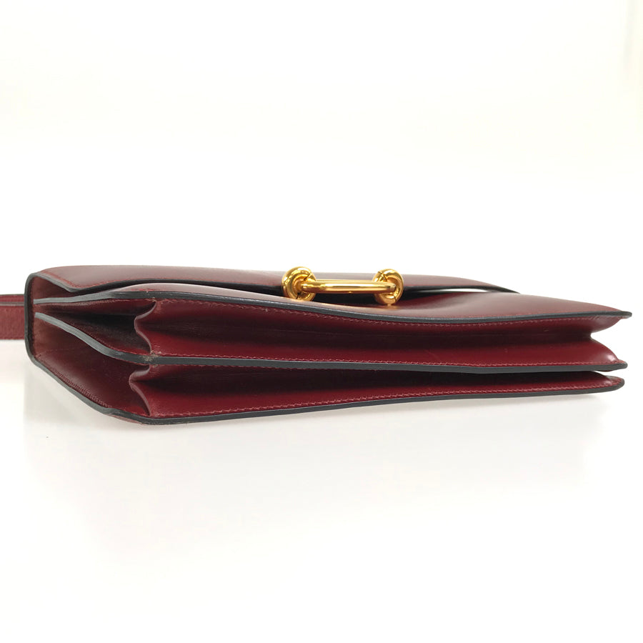 HERMES Fonds Bell ◯K carved seal made in 1981 Shoulder Bag