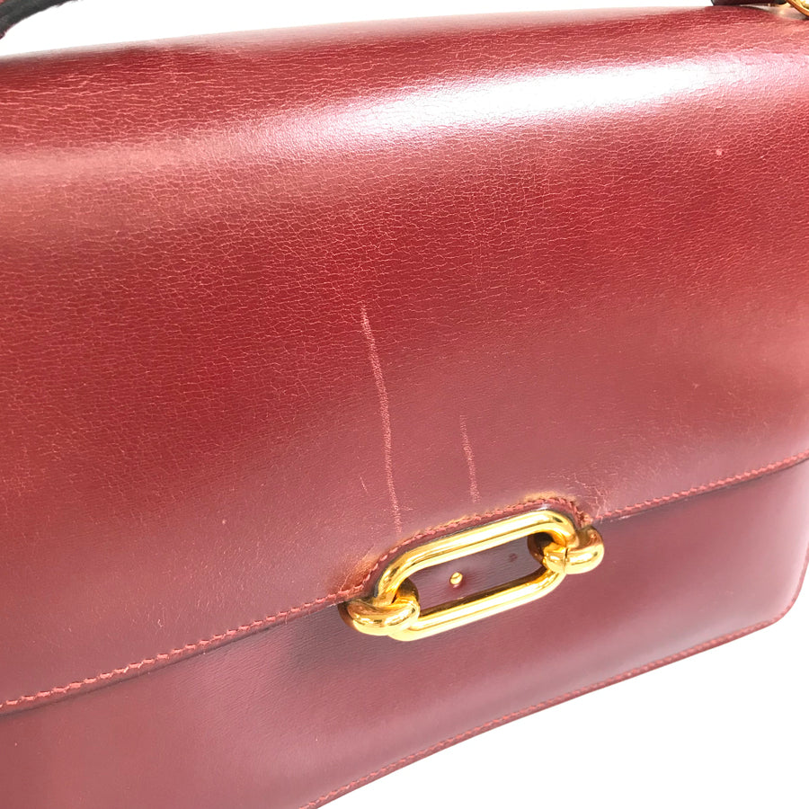 HERMES Fonds Bell ◯K carved seal made in 1981 Shoulder Bag