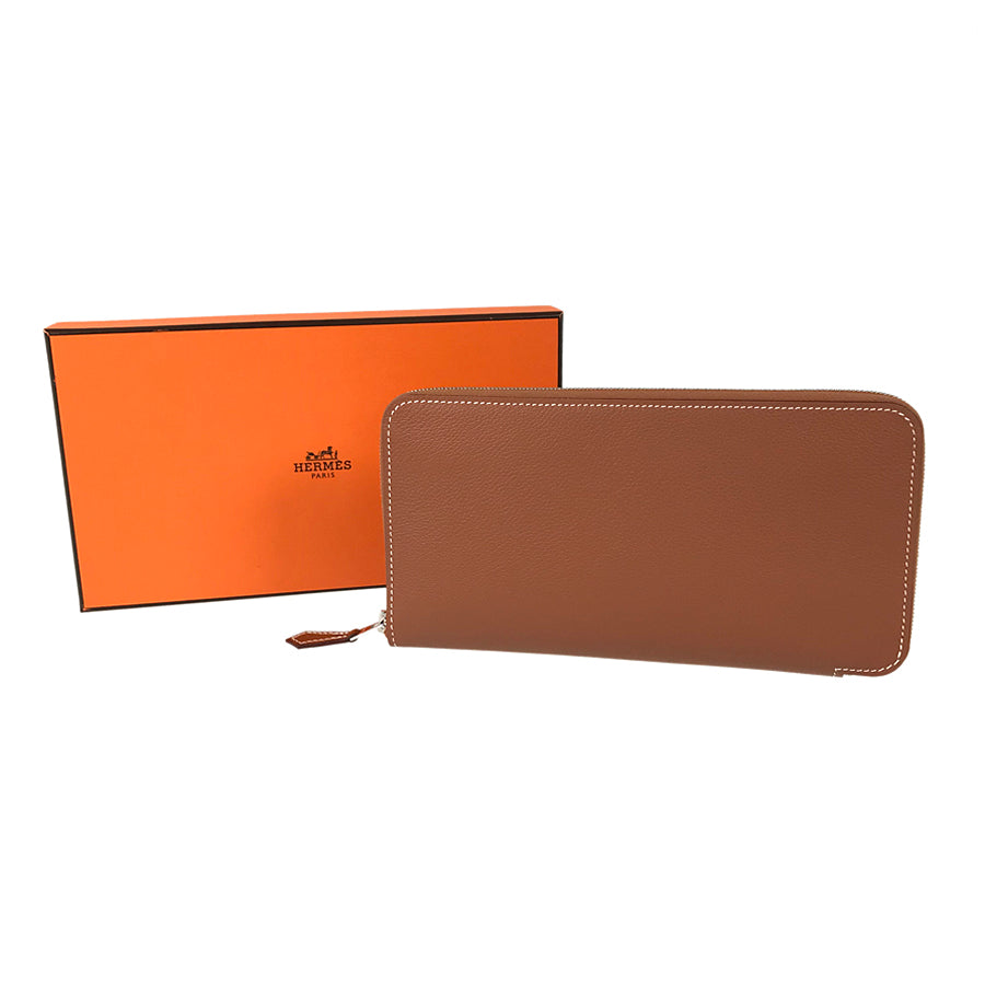 HERMES Azap Long Silkine Long wallet Round zipper