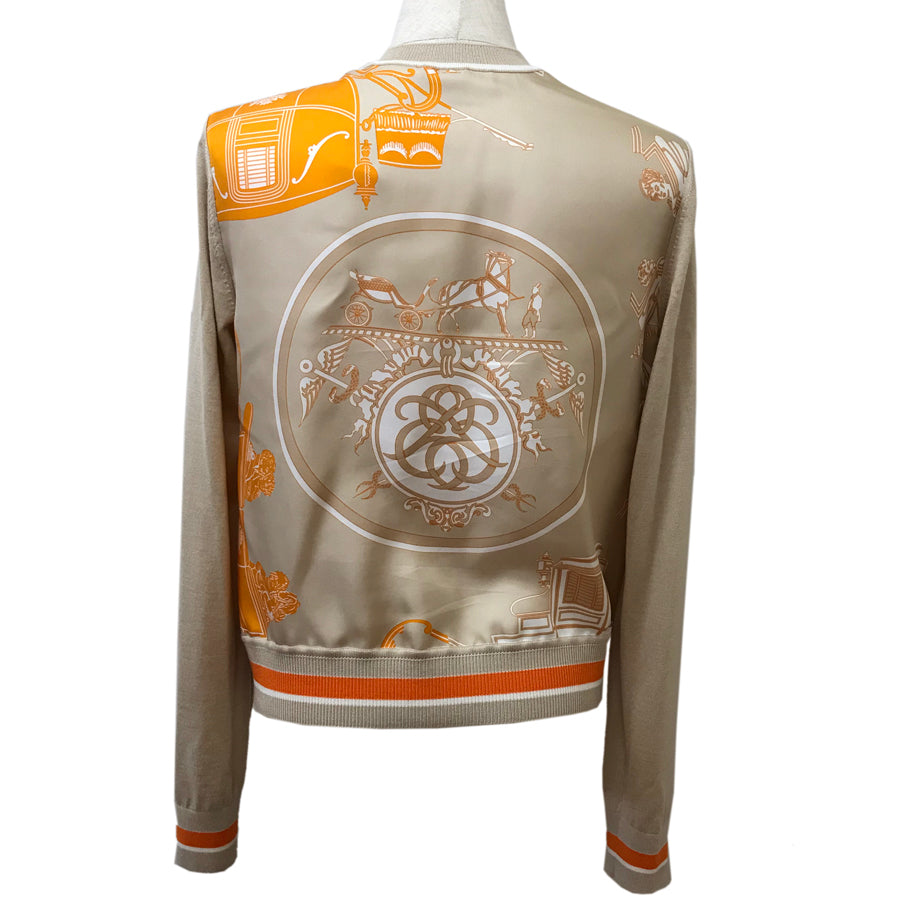 HERMES Twill Laine Exlibris Women's Cardigan