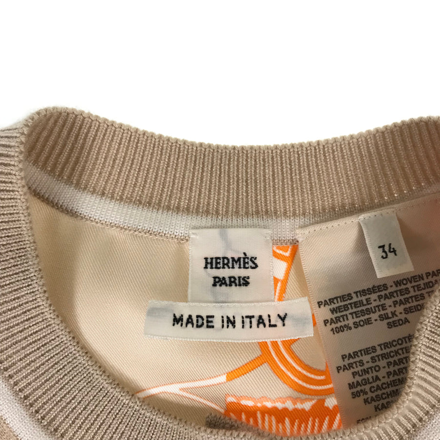 HERMES Twill Laine Exlibris Women's Cardigan