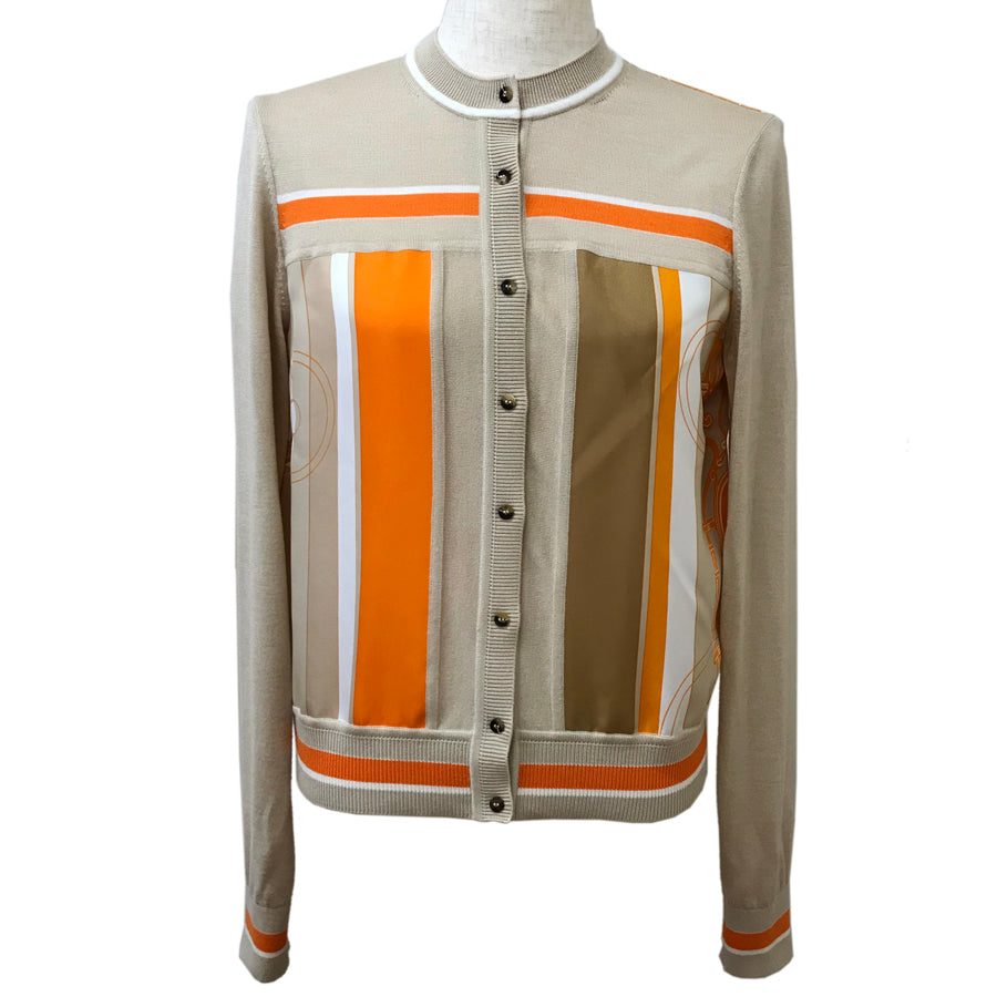 HERMES Twill Laine Exlibris Women's Cardigan