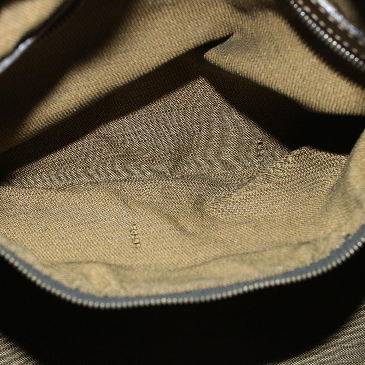 FENDI Zucca Canvas Hand Bag Black Brown Auth am092g