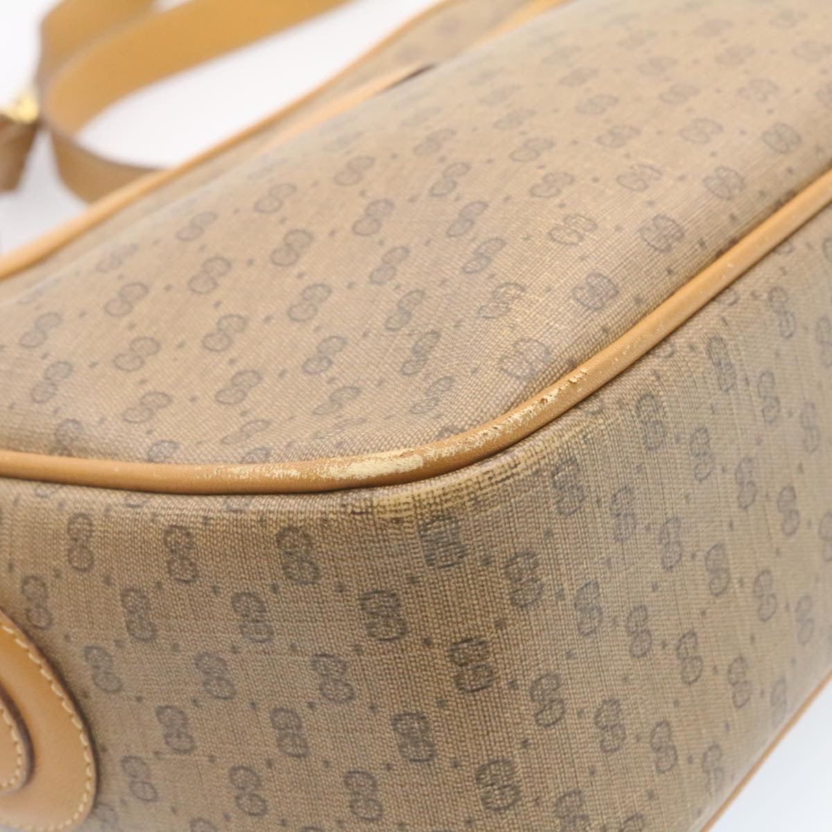 GUCCI Micro GG Canvas Cross body Shoulder Bag PVC Leather Beige  am1195g