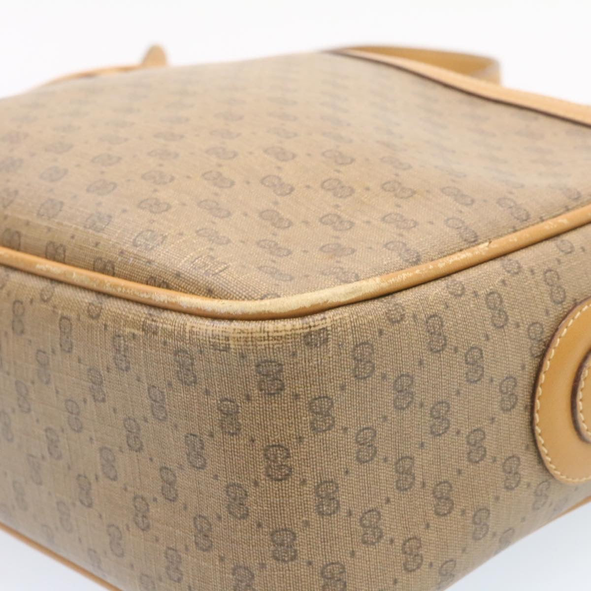 GUCCI Micro GG Canvas Cross body Shoulder Bag PVC Leather Beige  am1195g