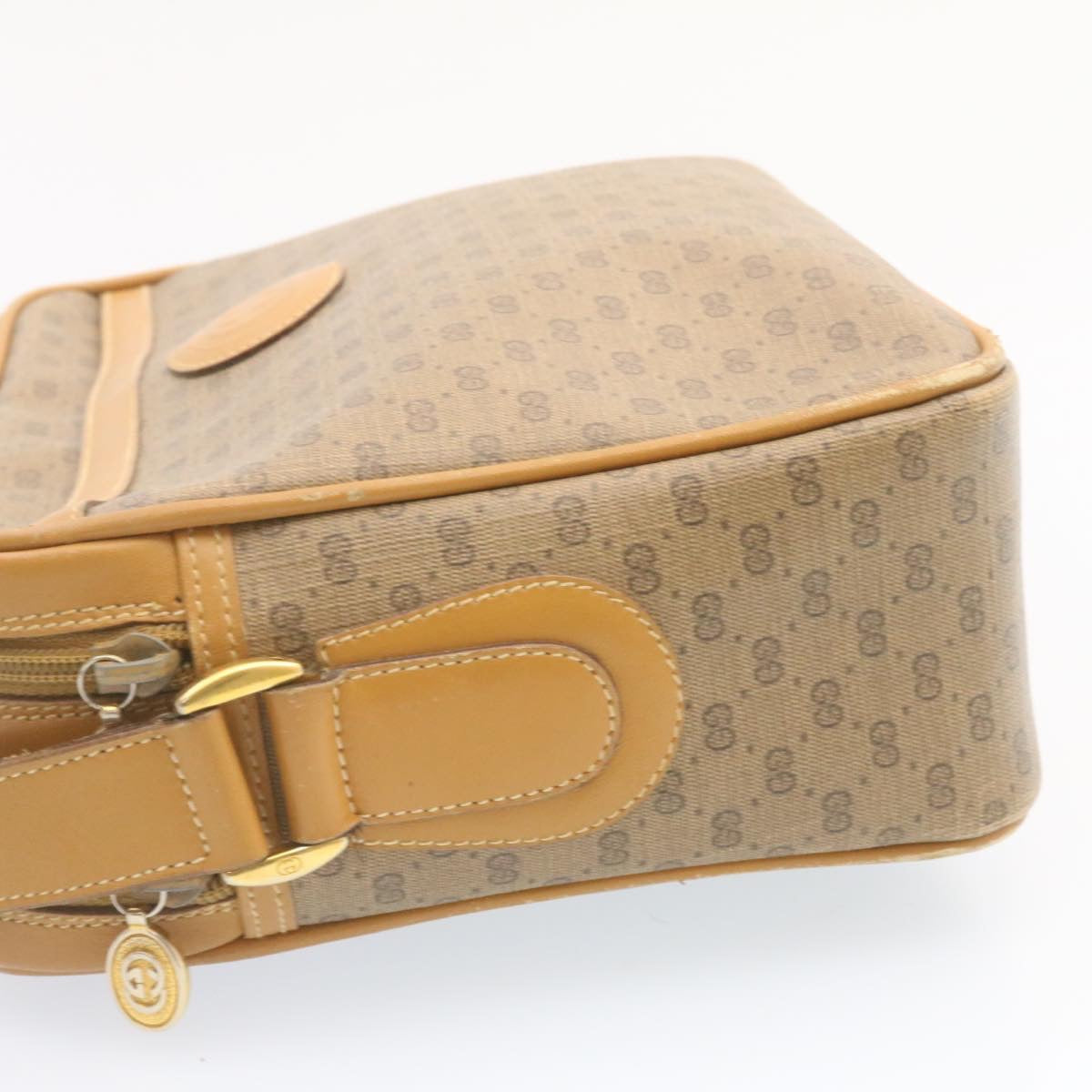 GUCCI Micro GG Canvas Cross body Shoulder Bag PVC Leather Beige  am1195g