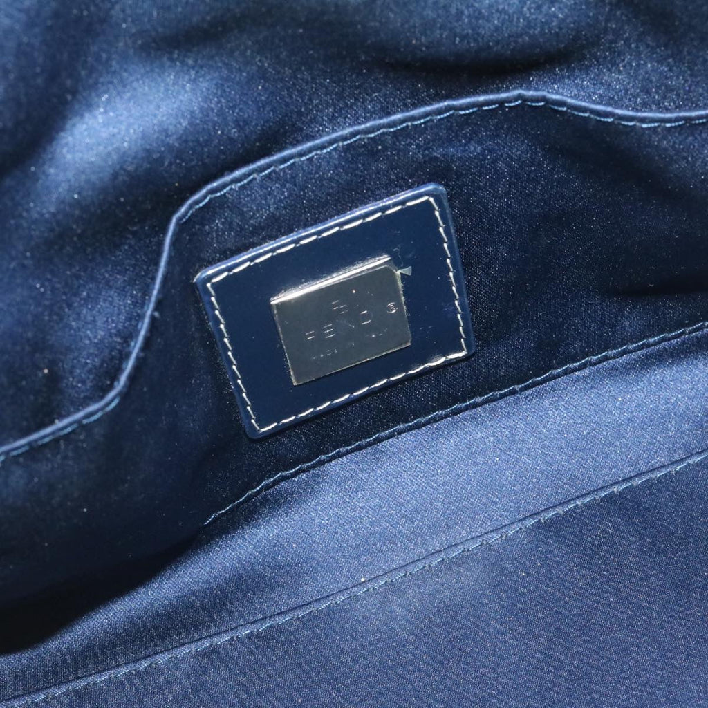 FENDI Zucchino Canvas Hand Bag Blue Navy  am1197g