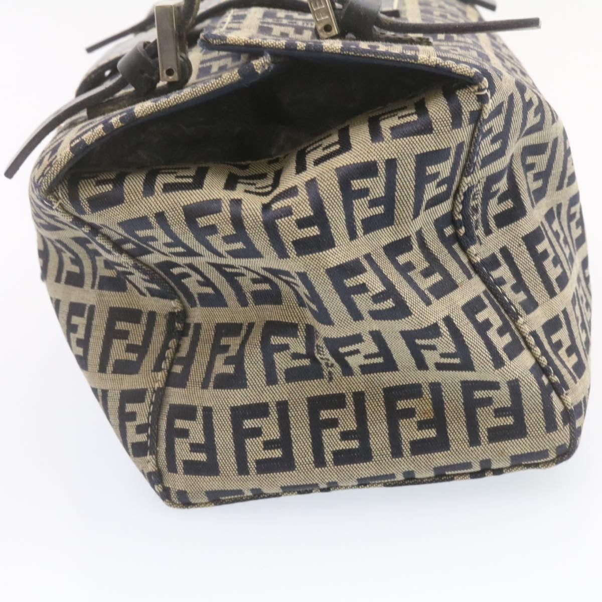 FENDI Zucchino Canvas Hand Bag Blue Navy  am1197g