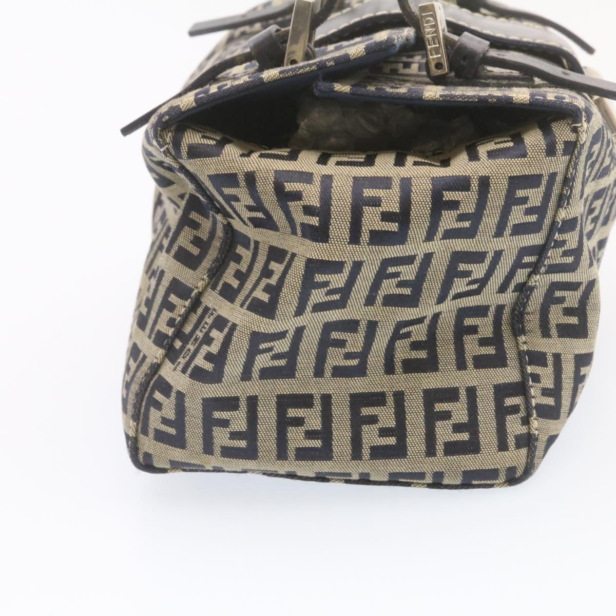FENDI Zucchino Canvas Hand Bag Blue Navy  am1197g