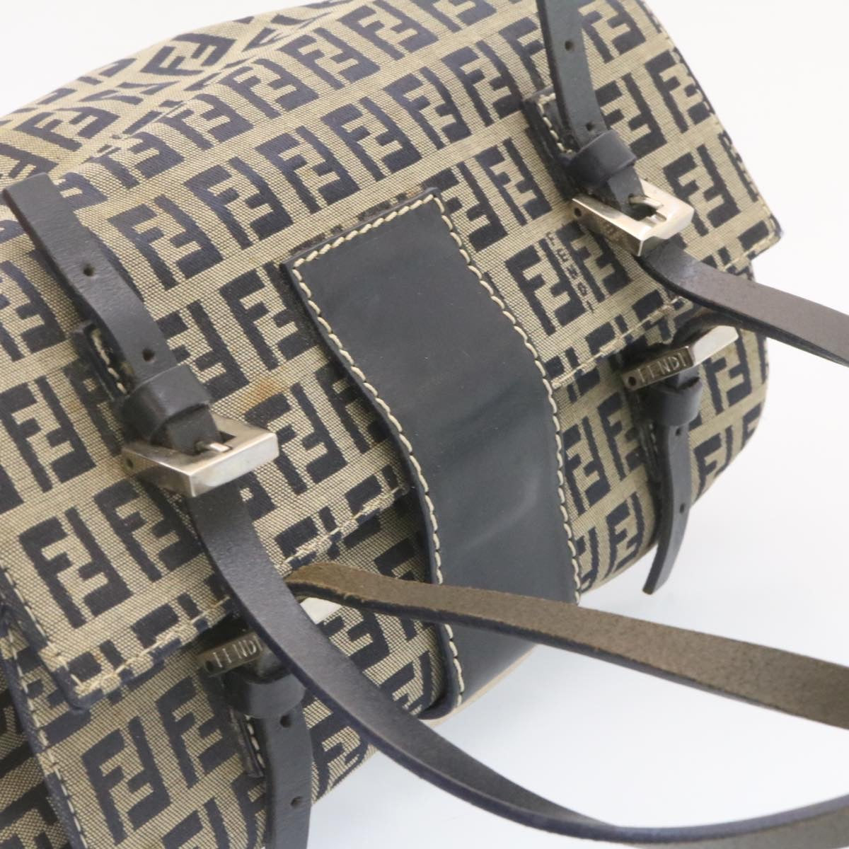 FENDI Zucchino Canvas Hand Bag Blue Navy  am1197g