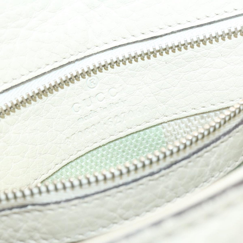 GUCCI Bamboo Turn Lock 2Way Hand Bag White Auth am1235g