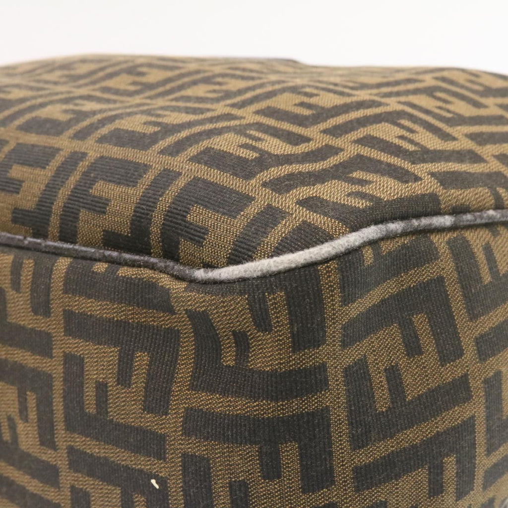 FENDI Zucca Canvas Shoulder Bag Black Brown  am1243g