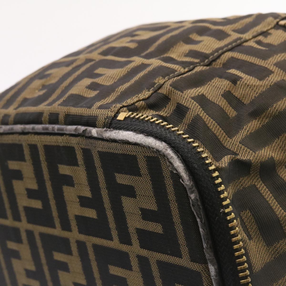 FENDI Zucca Canvas Vanity Cosmetics Pouch Brown Black  am1599g