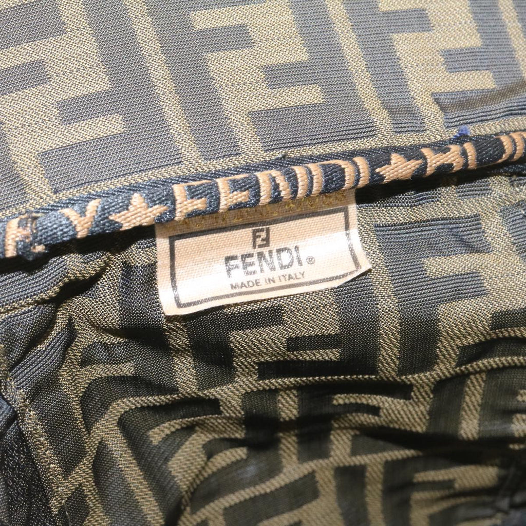 FENDI Zucca Canvas Vanity Cosmetics Pouch Brown Black  am1599g