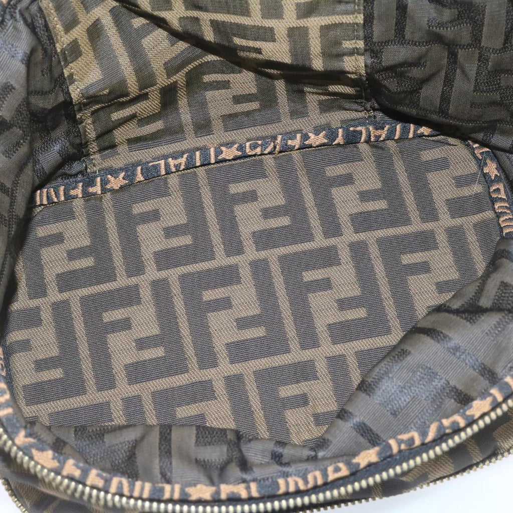 FENDI Zucca Canvas Vanity Cosmetics Pouch Brown Black  am1599g