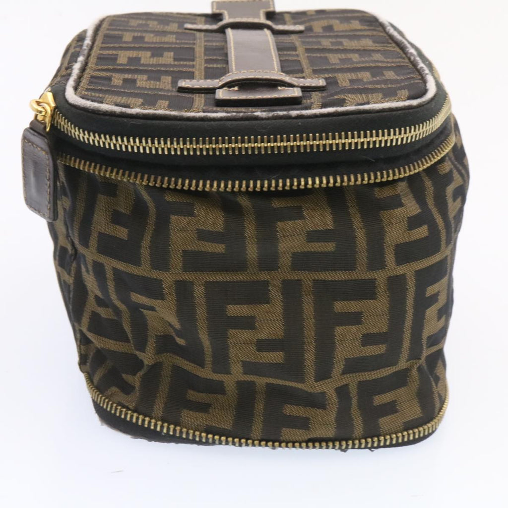 FENDI Zucca Canvas Vanity Cosmetics Pouch Brown Black  am1599g