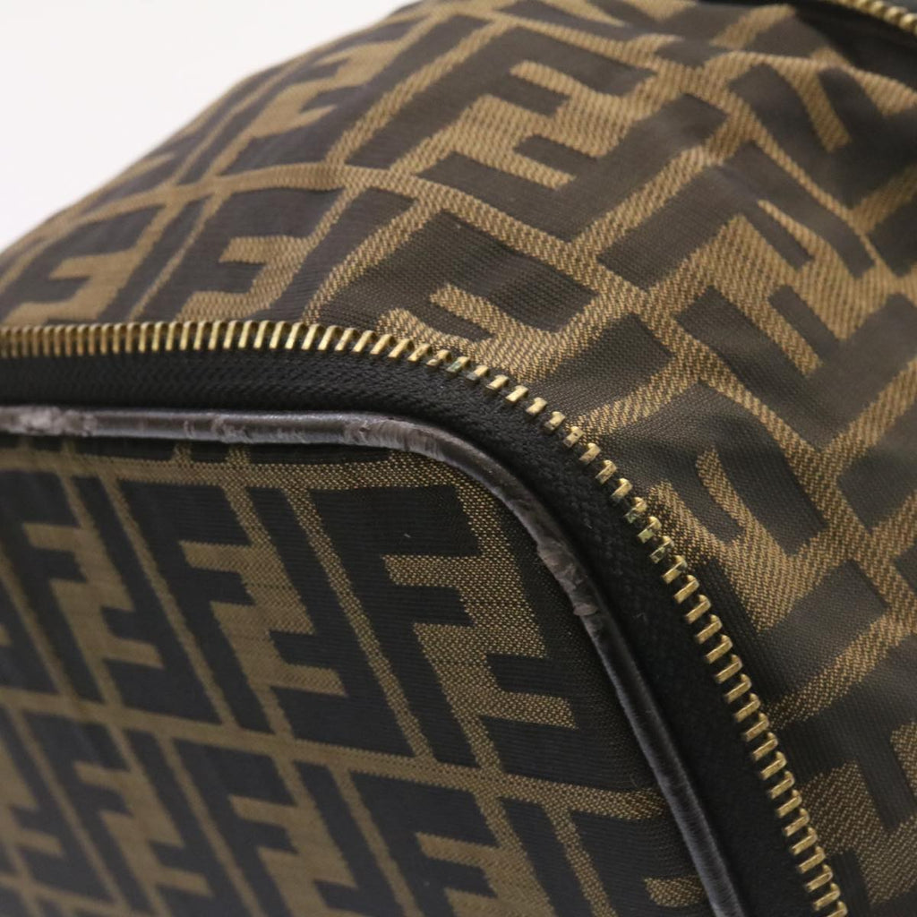 FENDI Zucca Canvas Vanity Cosmetics Pouch Brown Black  am1599g