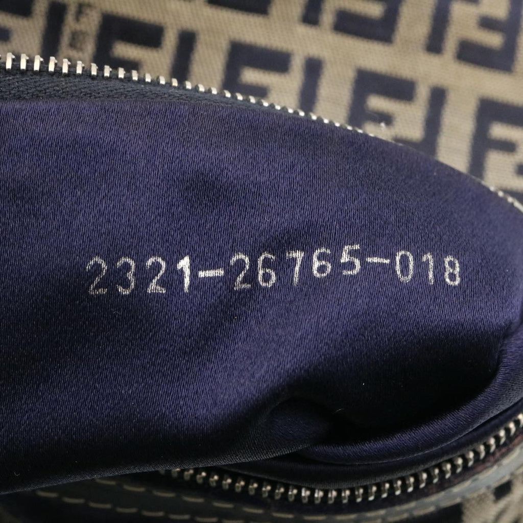 FENDI ZucchinoCanvas Shoulder Bag Brown Auth am1690g