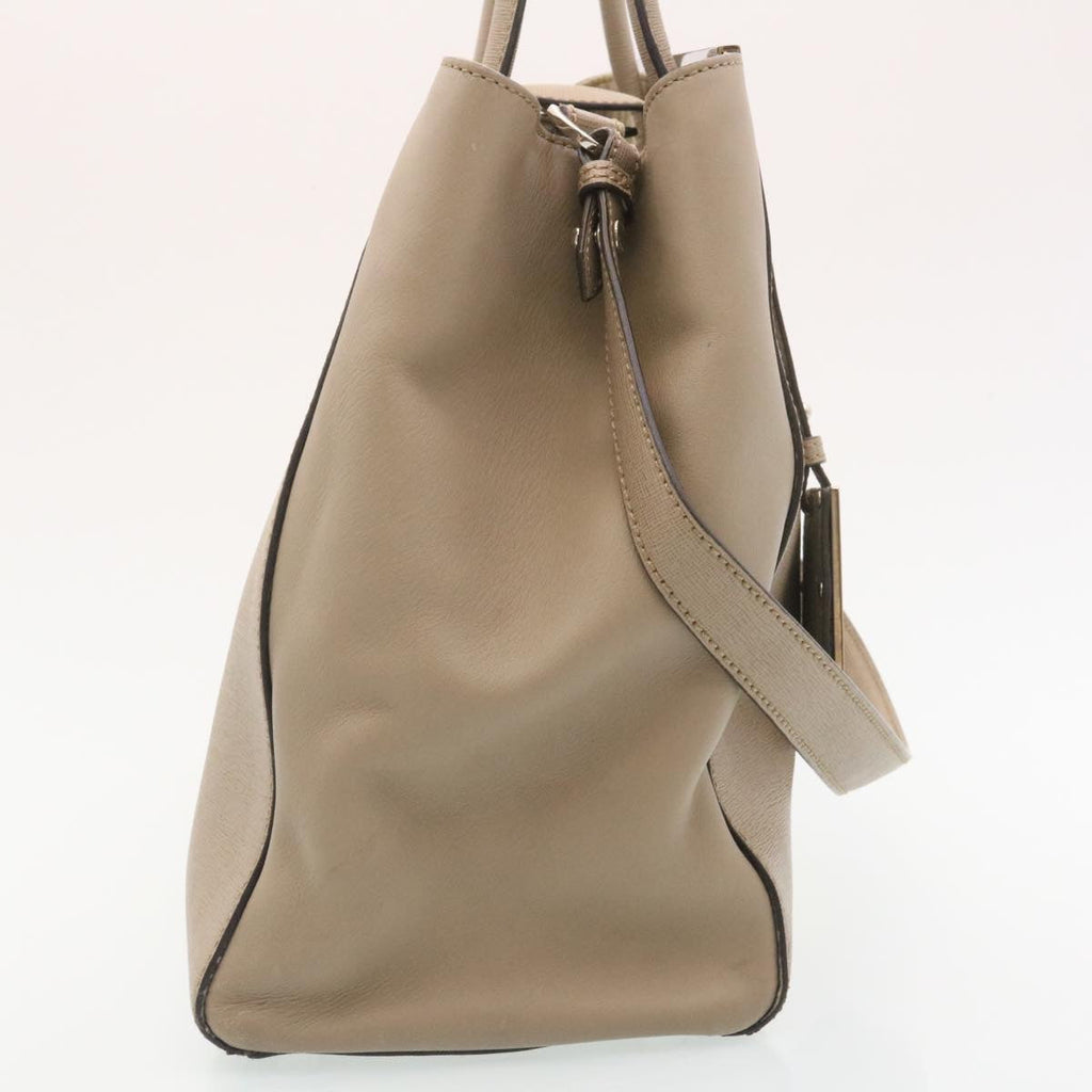 FENDI Hand Bag Leather 2way Shoulder Bag Gray  am2118g