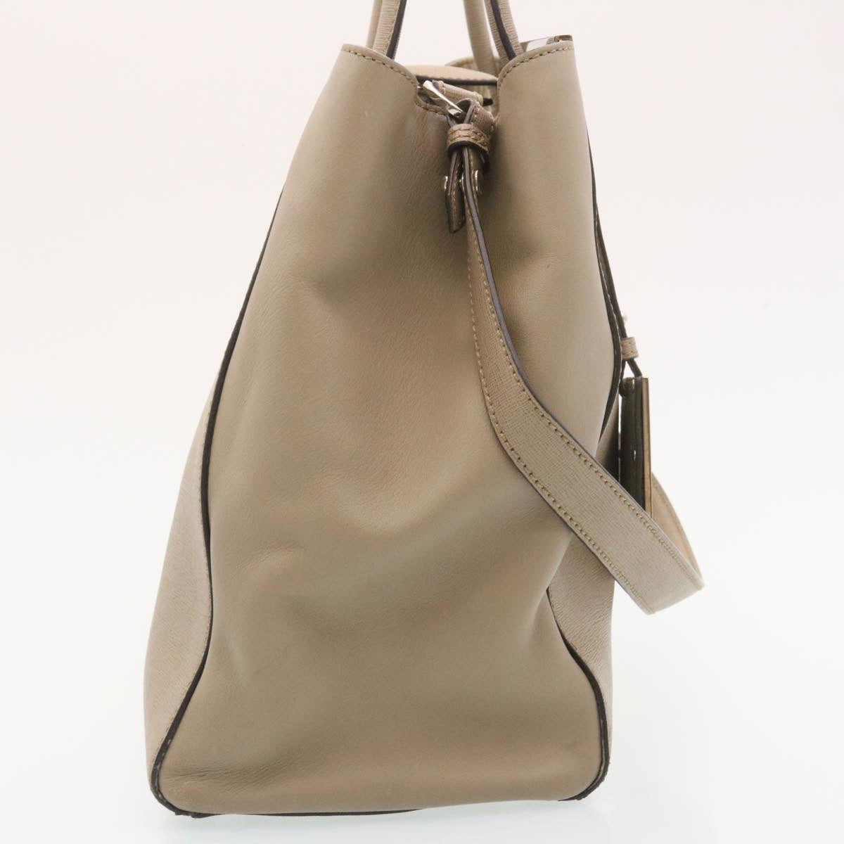 FENDI Hand Bag Leather 2way Shoulder Bag Gray  am2118g