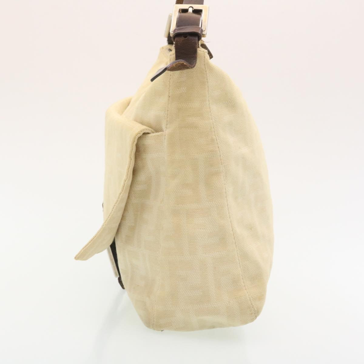FENDI Zucca Canvas Mamma Baguette Shoulder Bag Beige  am2225g