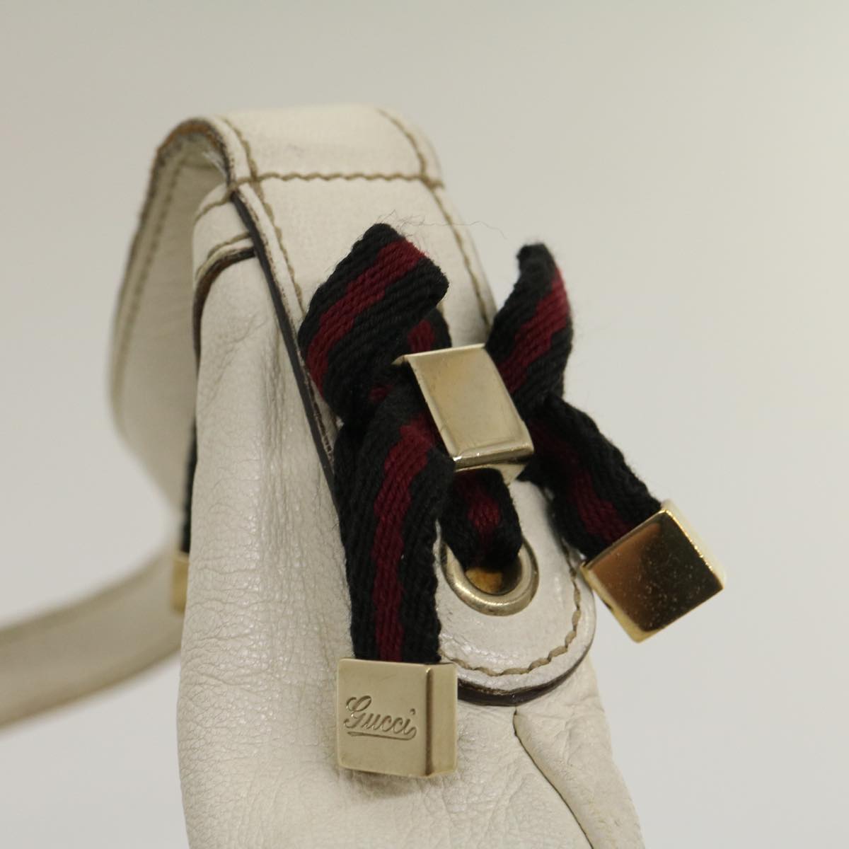 GUCCI Shoulder Bag Leather White  am2557g