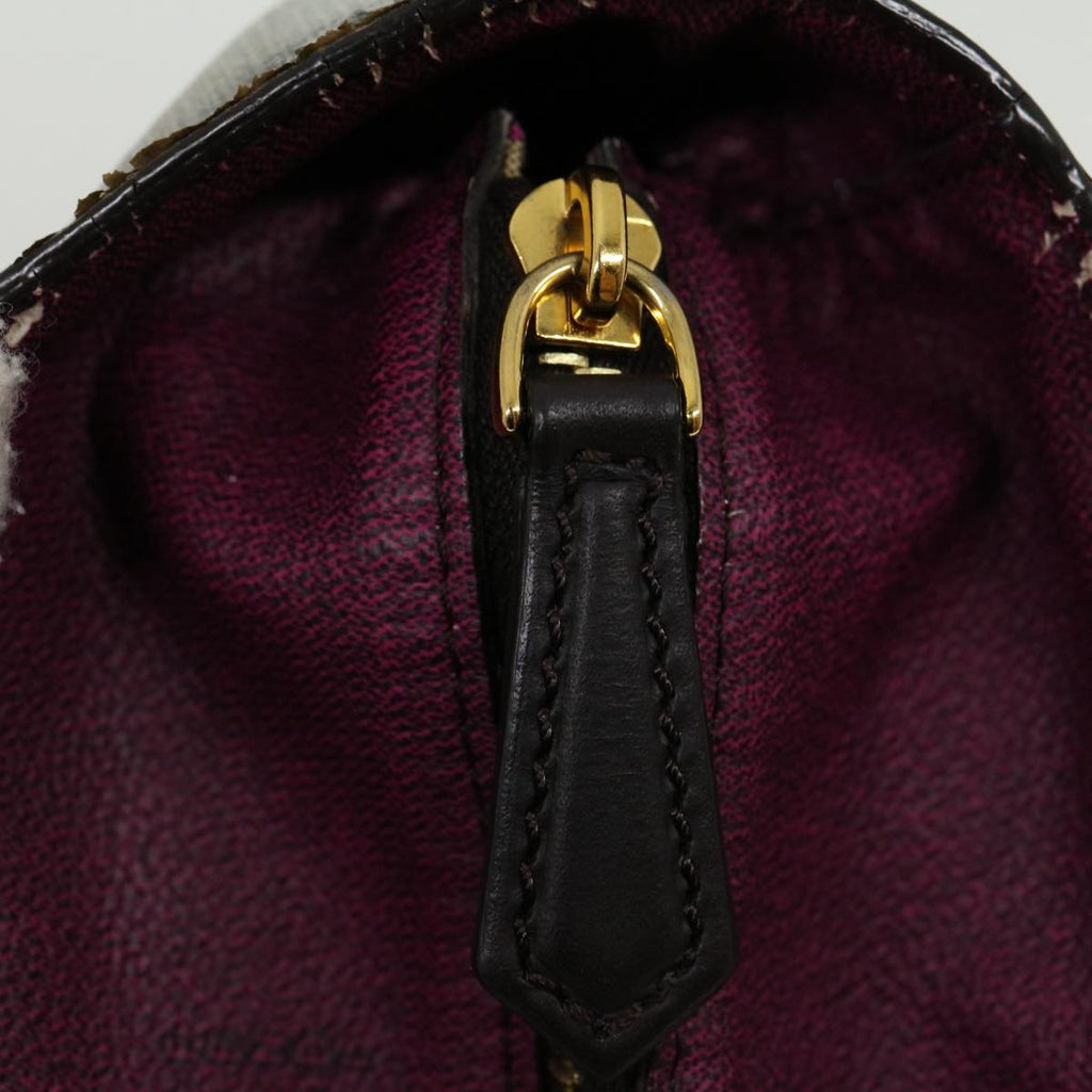 FENDI Zucca Canvas Tote Bag PVC Leather Brown Black  am2618g