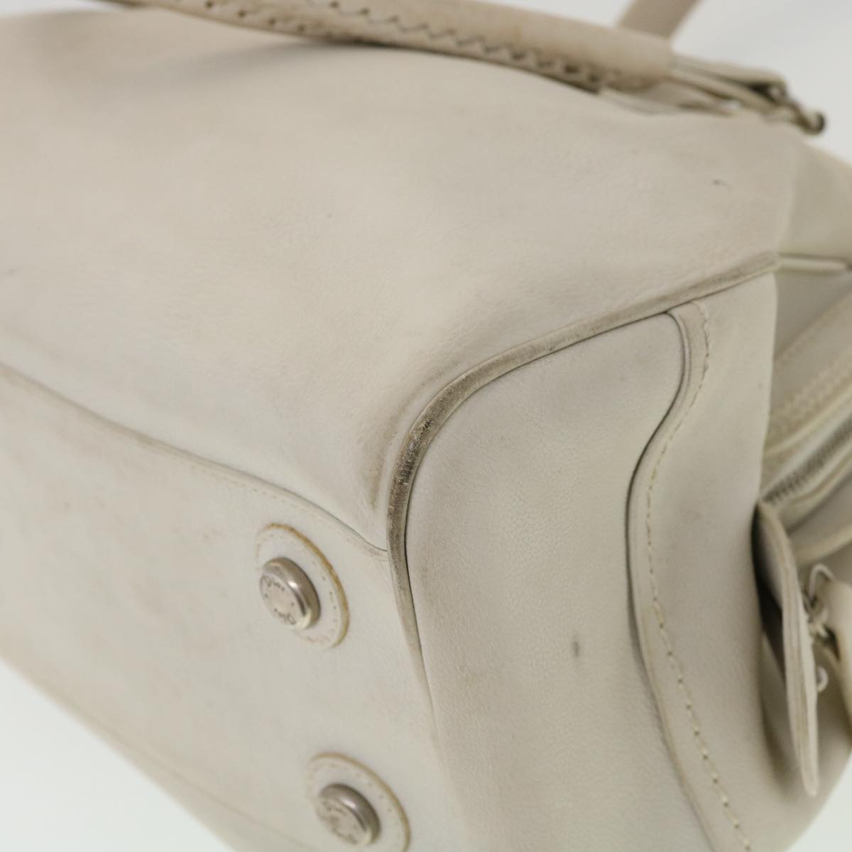CHRISTIAN DIOR Shoulder Bag Leather White  am2766g