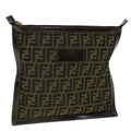 FENDI Zucca Canvas Clutch Bag Brown  am2779g