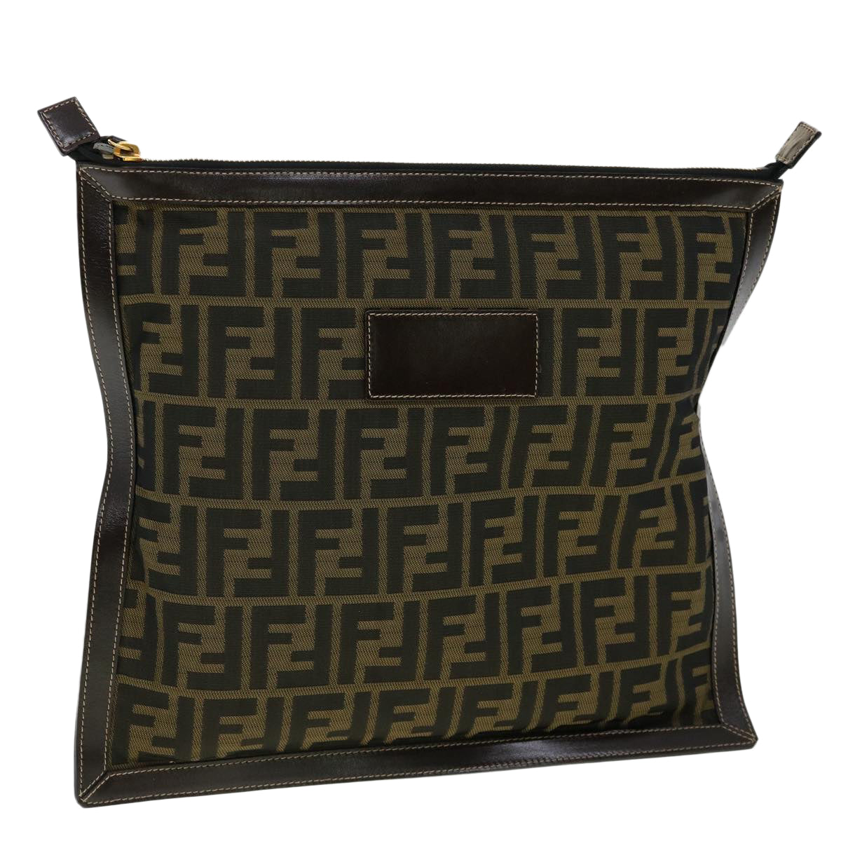 FENDI Zucca Canvas Clutch Bag Brown  am2779g