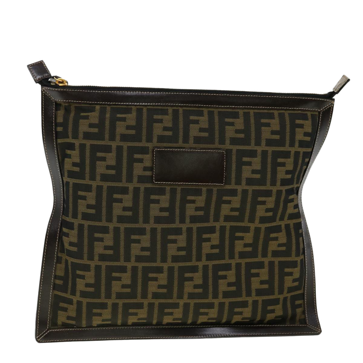 FENDI Zucca Canvas Clutch Bag Brown  am2779g