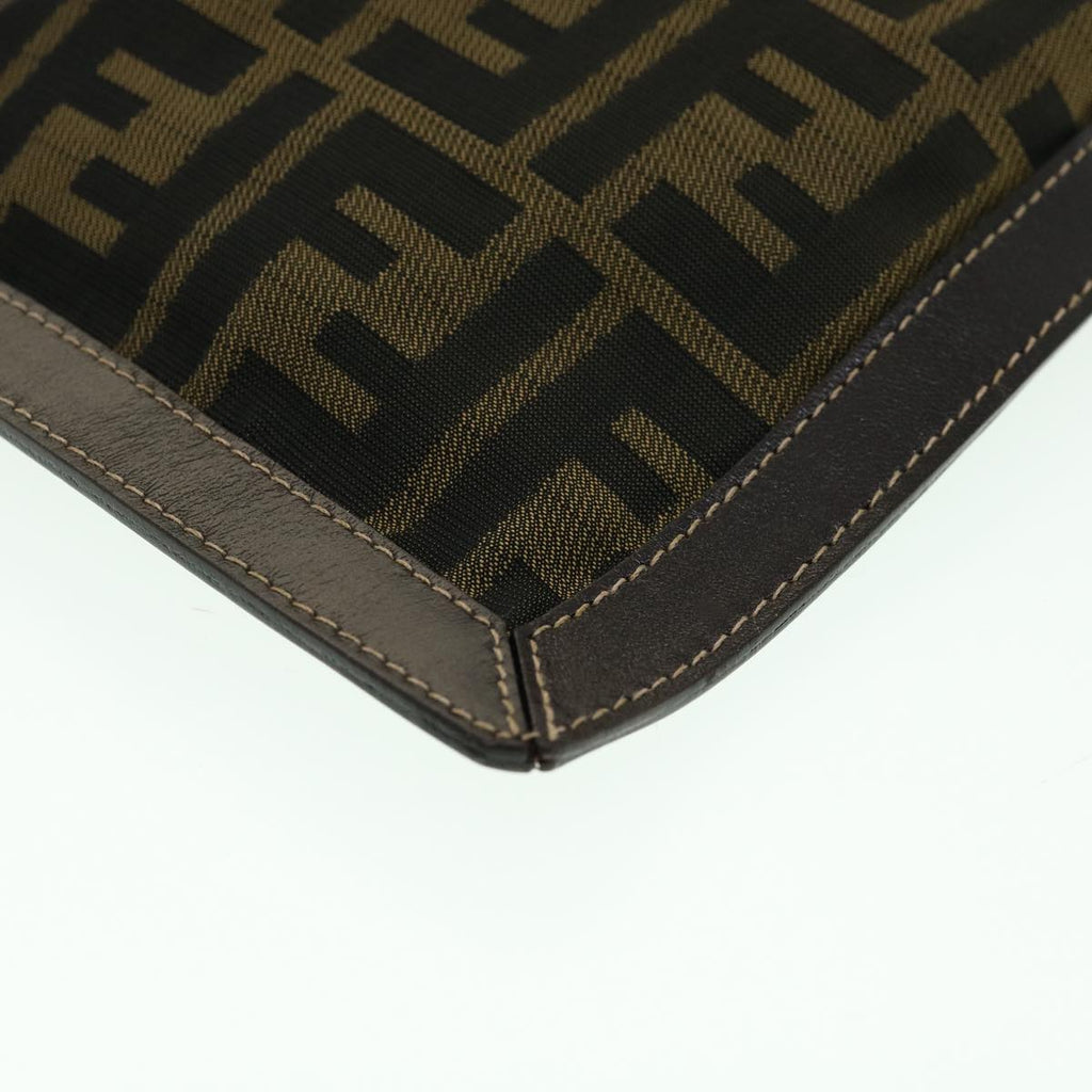 FENDI Zucca Canvas Clutch Bag Brown  am2779g