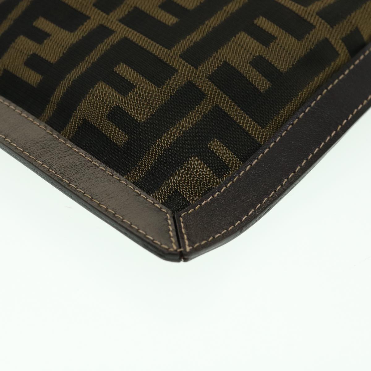 FENDI Zucca Canvas Clutch Bag Brown  am2779g
