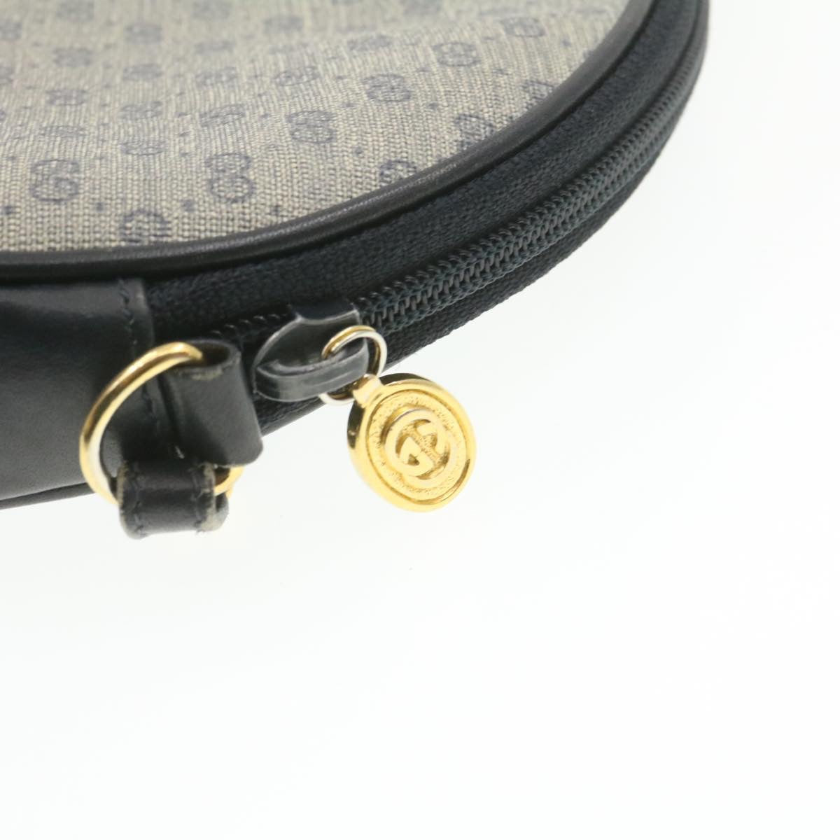 GUCCI Micro small GG Canvas Shoulder Bag PVC Leather Blue  am286g