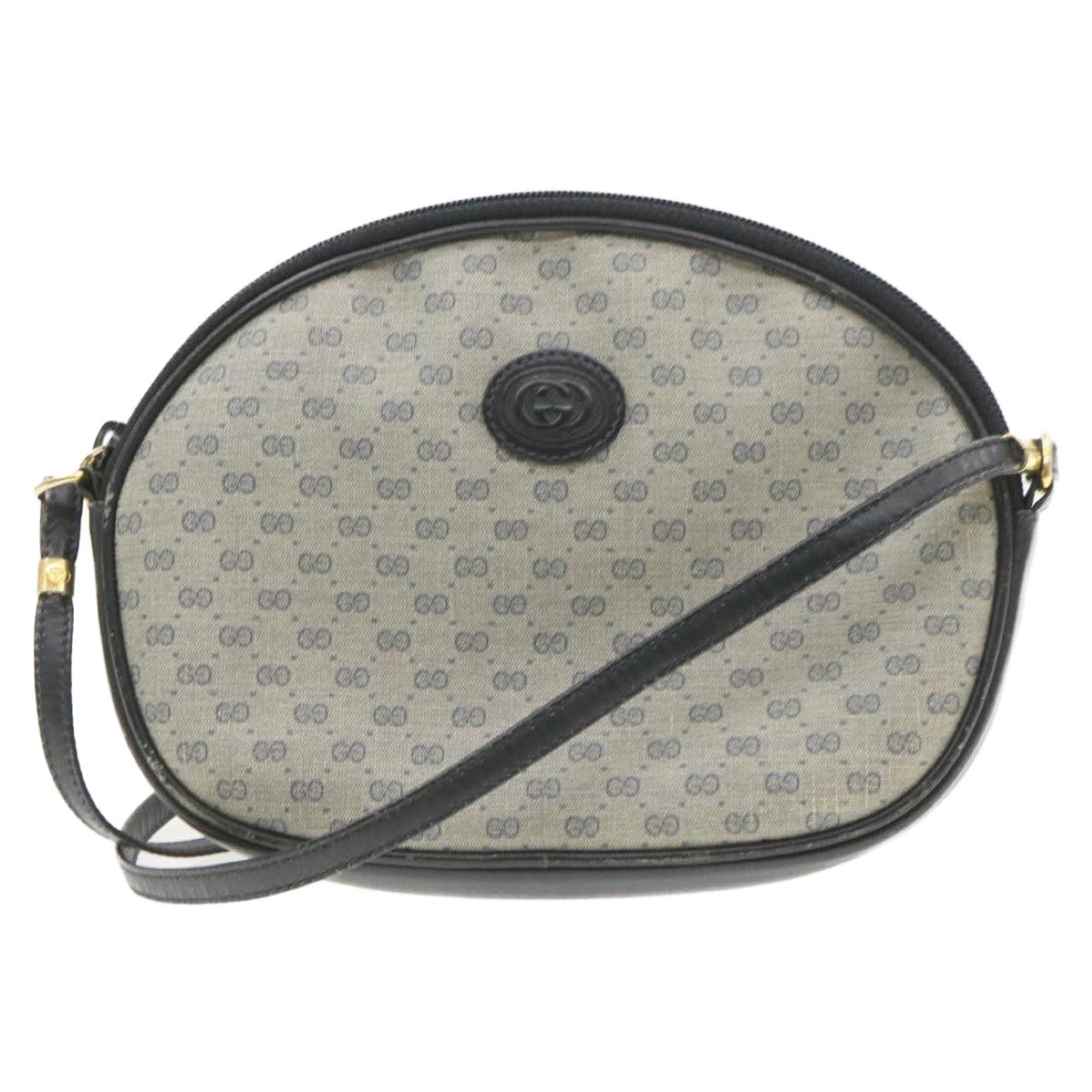 GUCCI Micro small GG Canvas Shoulder Bag PVC Leather Blue  am286g