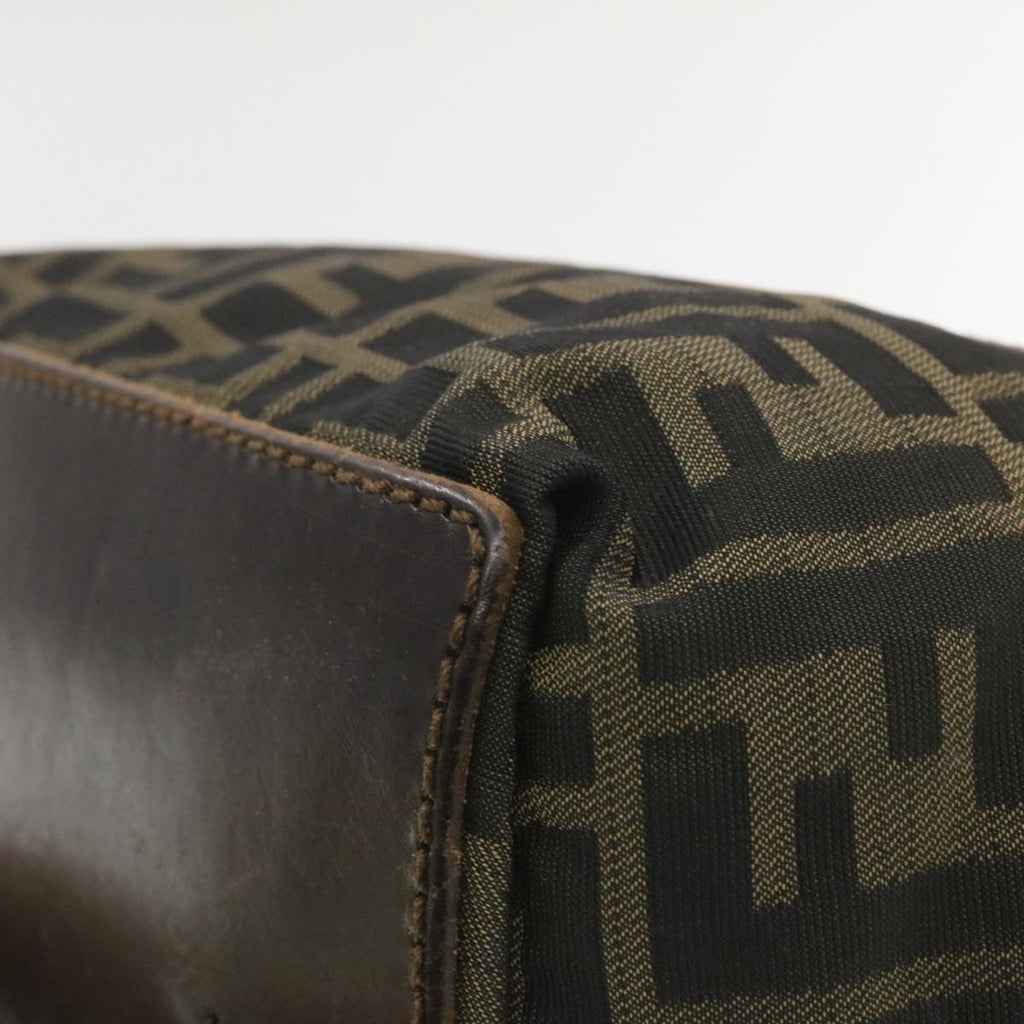 FENDI Zucca Canvas Hand Bag Brown Black  **Sticky am375g