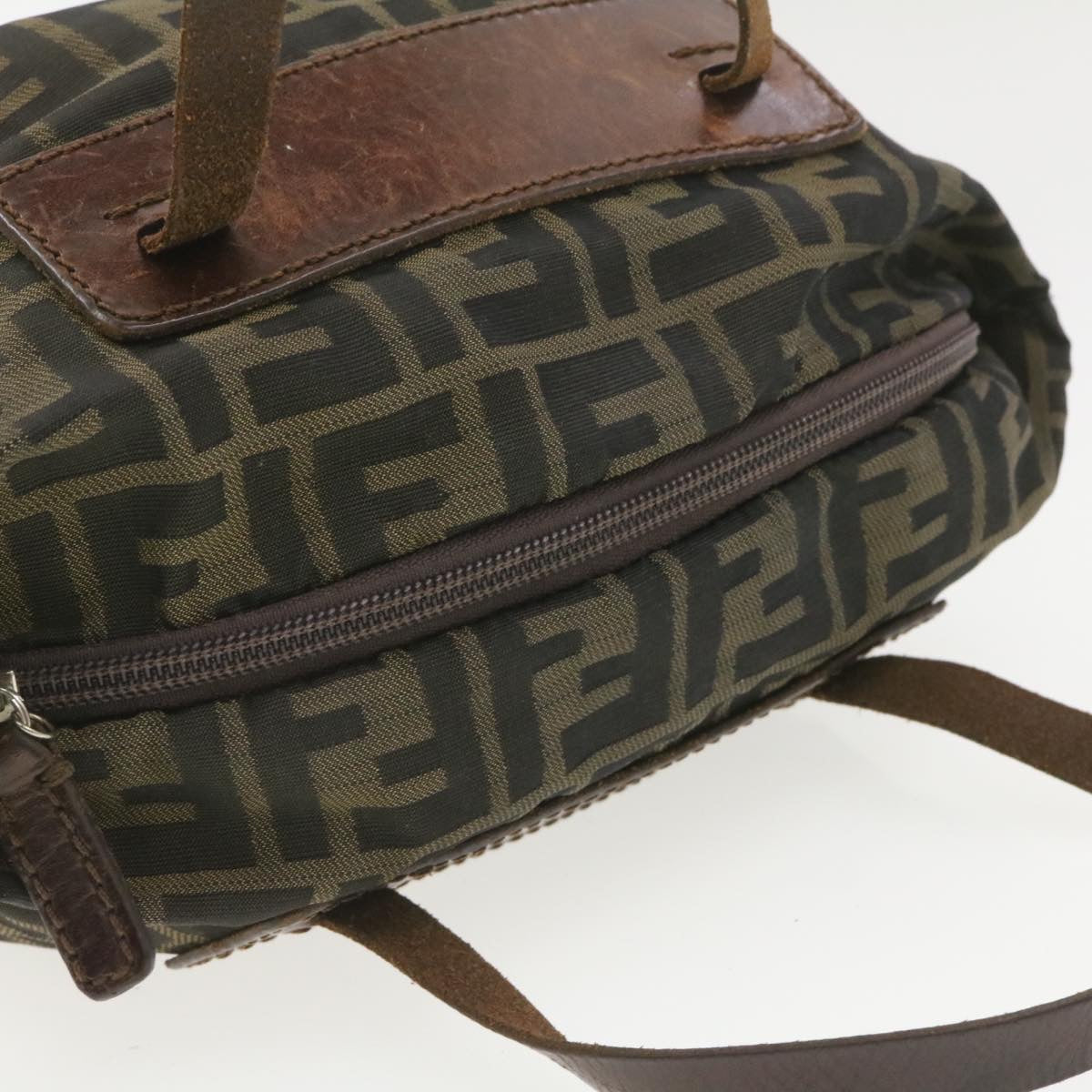 FENDI Zucca Canvas Hand Bag Brown Black  **Sticky am375g