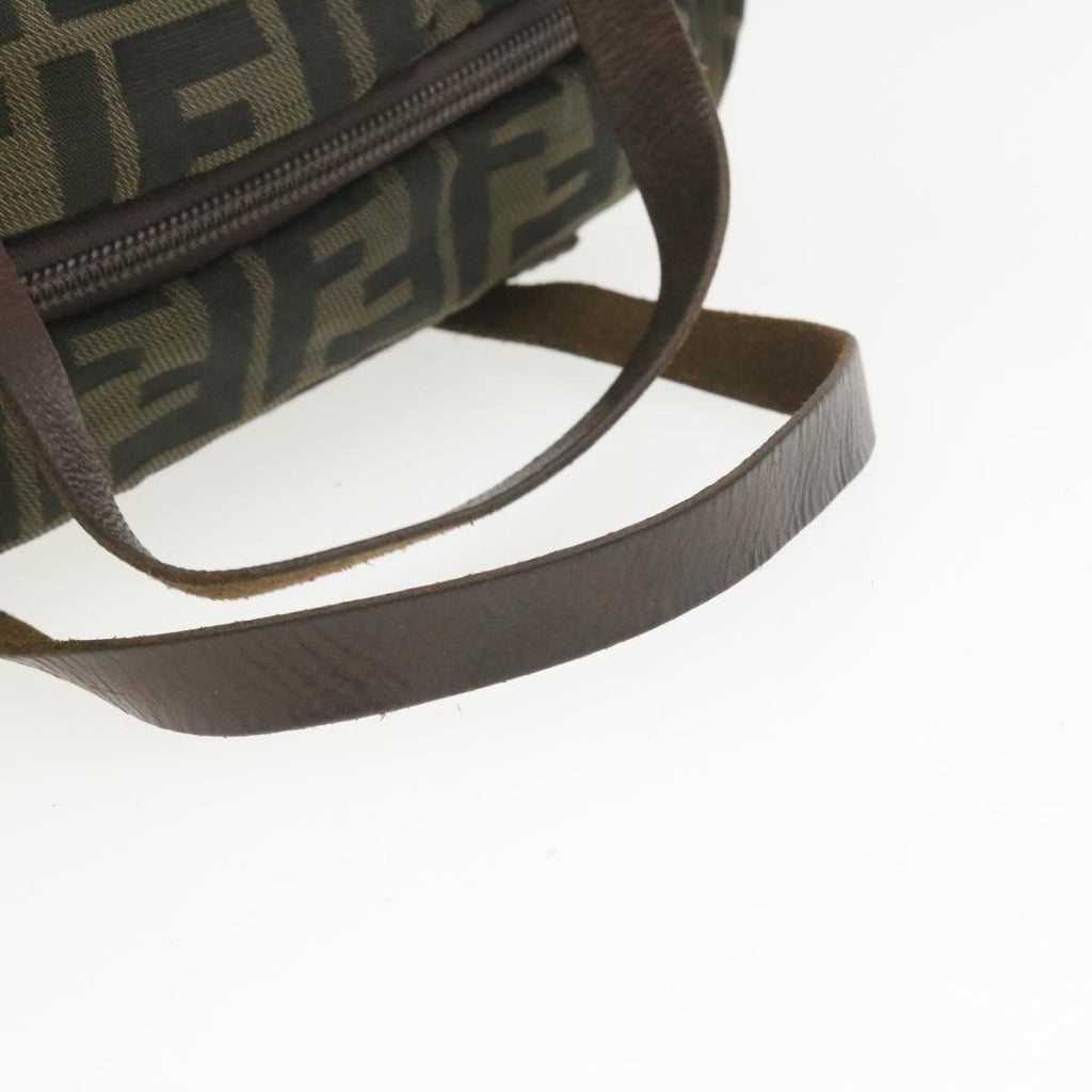 FENDI Zucca Canvas Hand Bag Brown Black  **Sticky am375g